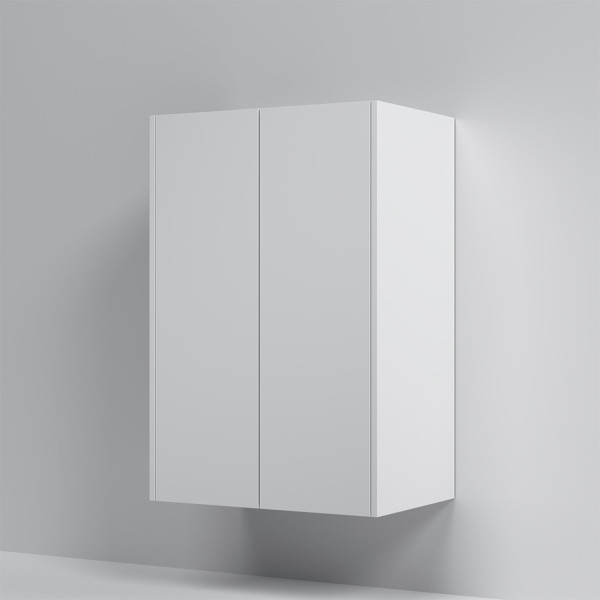 Шкаф с полками 60 см, высота 90 см, белый матовый, универсальный. Фото 2