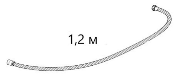 Шланг металлический Black, 1,2 м, арт. VDSR120Black, VODA. Фото 2