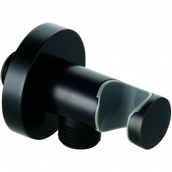 Шланговое подключение Kludi A-Qa с держателем для ручного дужа, черный матовый (6054739-00). Фото 1