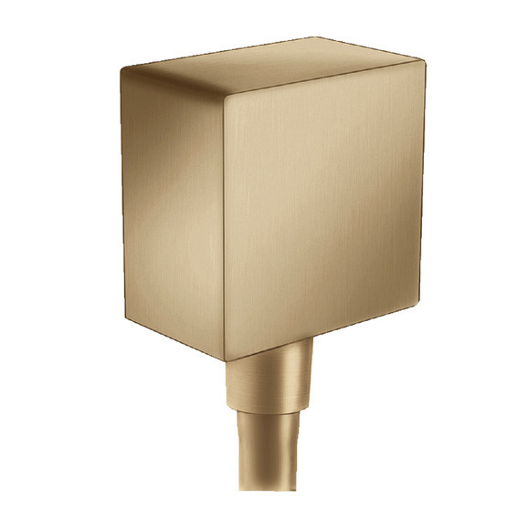 Шланговое подсоединение Hansgrohe FixFit Square с клапаном обратного тока, шлифованная бронза (26455140). Фото 1