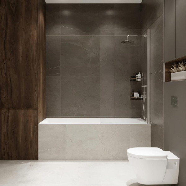 Шторка на ванну распашная Terminus Ното 150х70, хром. Фото 3