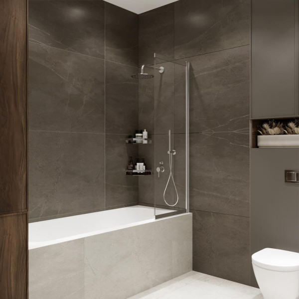 Шторка на ванну слайдер Terminus Ното 150х90, хром. Фото 4