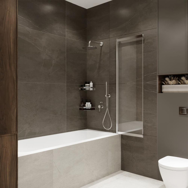 Шторка на ванну слайдер Terminus Ното 150х90, хром. Фото 5