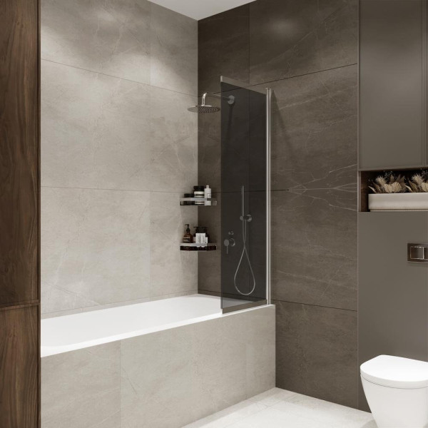 Шторка на ванну слайдер Terminus Ното 150х90 тонированная, хром. Фото 4