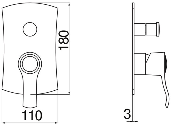 SI98100/EBR SOFI смеситель для ванны (внешняя часть). Фото 2