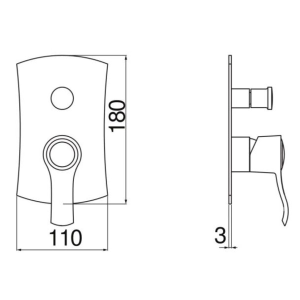 SI98100/ECR SOFI смеситель для ванны (внешняя часть). Фото 2