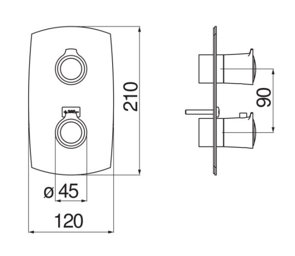 SI98102BR SOFI термостатический смеситель для душа (внешняя часть), бронза. Фото 2