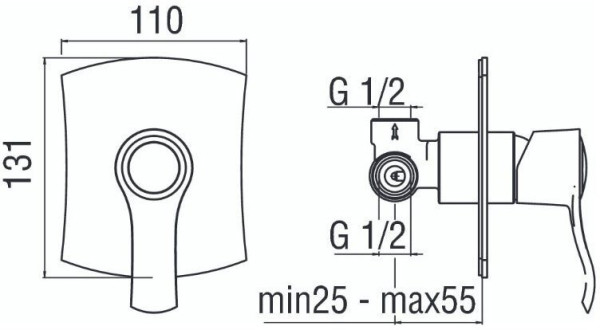 SI98108BR SOFI смеситель для душа (внешняя и скрытая часть). Фото 2