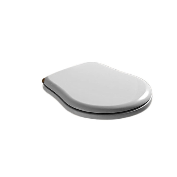 Сиденье для унитаза, микролифт, цвет: белый/бронза. Фото 1