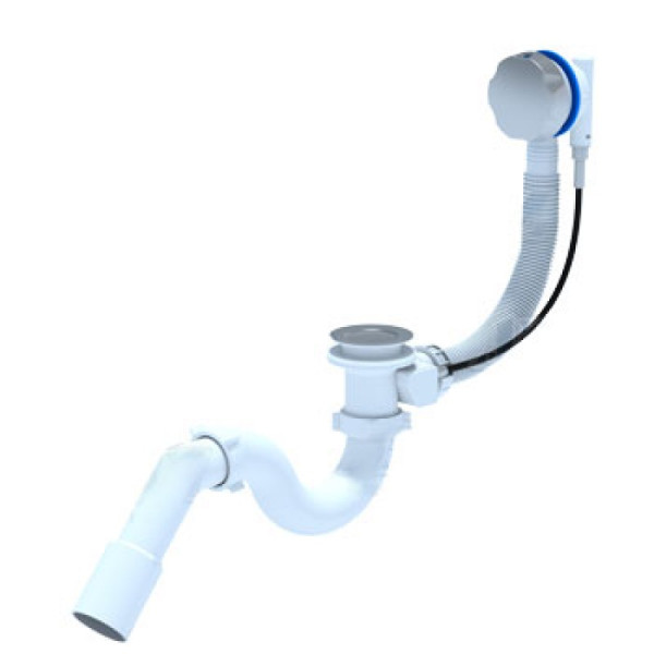 Сифон АНИ для ванны полуавтомат 1 1/2"х40, с гт 40х40/50 и пер. (ЕМ 411). Фото 1