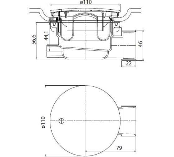 Сифон для душевого поддона 90/60. Фото 2