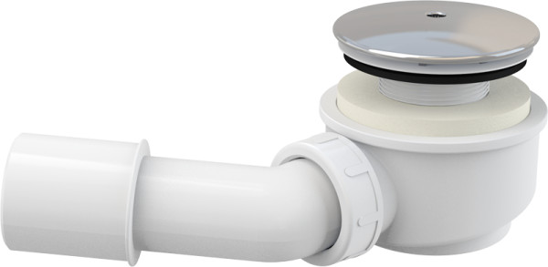 Сифон для душевого поддона Alcadrain 60 мм, заниженный, хромированный пластик (A471CR). Фото 1