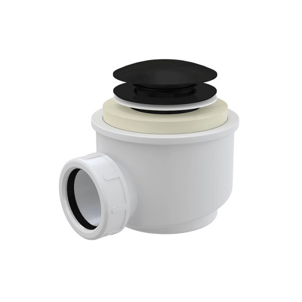 Сифон для душевого поддона Alcadrain CLICK/CLACK, чёрный матовый (A465 Ø50 BLACK). Фото 1