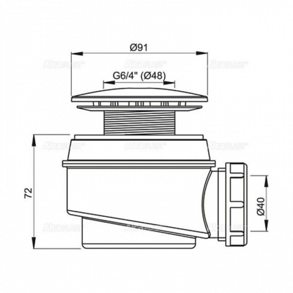 Сифон для душевого поддона белый, арт. A47B-60. Фото 2