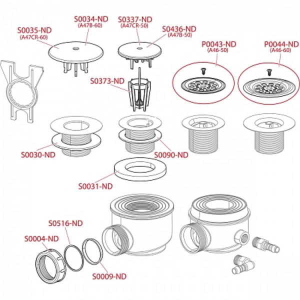 Сифон для душевого поддона белый, арт. A47B-60. Фото 3