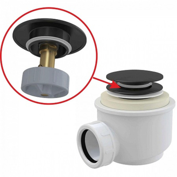 Сифон для душевого поддона click/clack, арт. A465BLACK-50. Фото 1