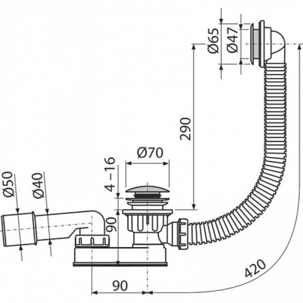 Сифон для душевого поддонa click/clack, арт. A506KM. Фото 2