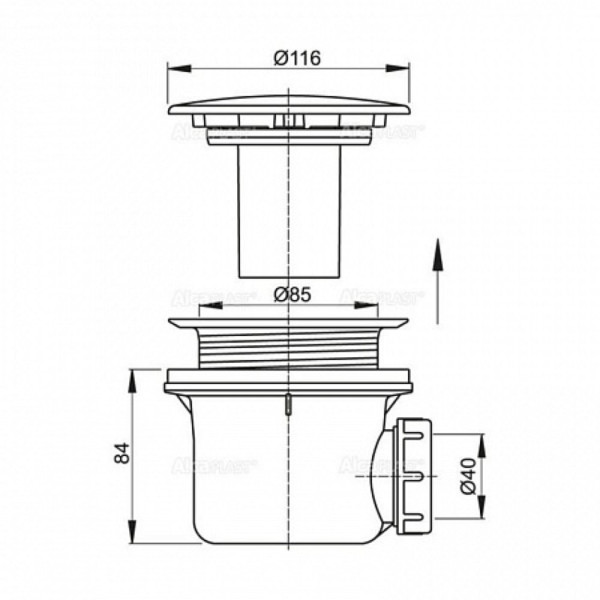 Сифон для душевого поддона, хромированный, арт. A49CR. Фото 2