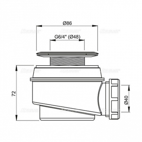 Сифон для душевого поддона с нержавеющей peшeткой, арт. A46-60. Фото 2