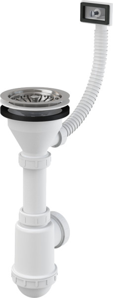 Сифон для мойки Alcadrain с нержавеющей решеткой (A447 -DN50/40). Фото 1