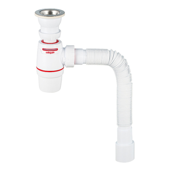 Сифон для мойки WIRQUIN Air System 1 1/2х40 с выпуском белый (30987083). Фото 1