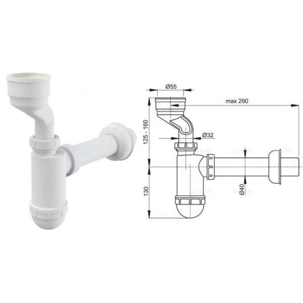 Сифон для писсуара A45A (AlcaPlast). Фото 1
