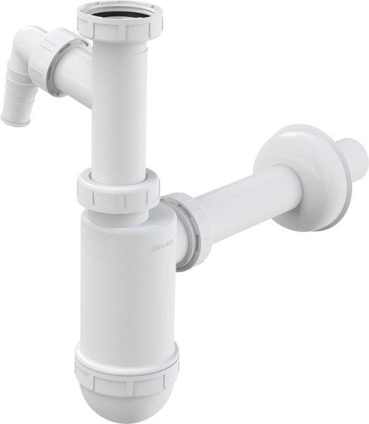 Сифон для раковины Alcadrain 32 мм, с подводкой и накидной гайкой 5/4" (A430P). Фото 1