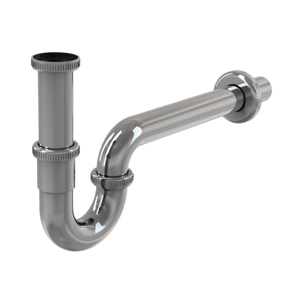 Сифон для раковины Alcadrain Ø32, U-форма, цельнометаллический, с накидной гайкой 5/4" (A4320). Фото 1