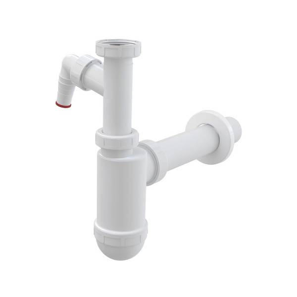 Сифон для раковины Alcadrain Ø40 с подводкой и накидной гайкой 5/4" (A43P). Фото 1