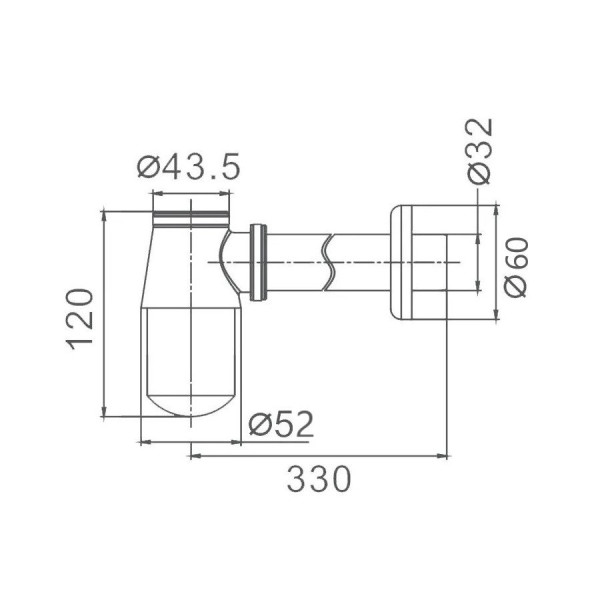 Сифон для раковины D-Lin D61212, хром. Фото 2