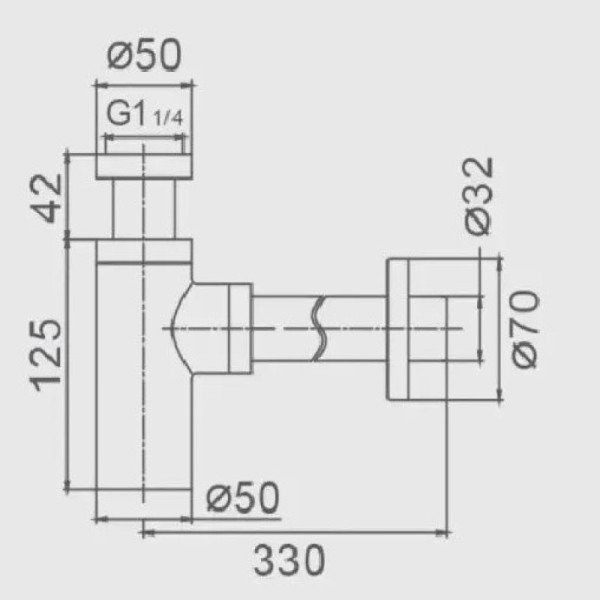 Сифон для раковины Haiba HB80-1, хром. Фото 2