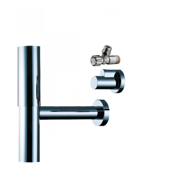 Сифон для раковины Hansgrohe Flowstar + угловые вентили, хром 52120000. Фото 1