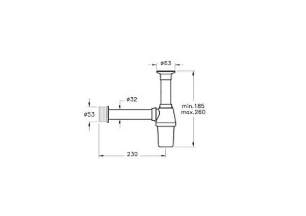 Сифон для раковины VITRA Syphon A45109 (пластиковый). Фото 2