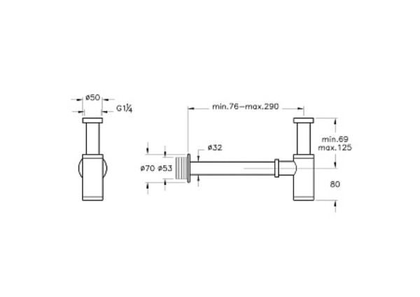 Сифон для раковины Vitra Syphon A4512334 металлический, брашированный никель. Фото 3