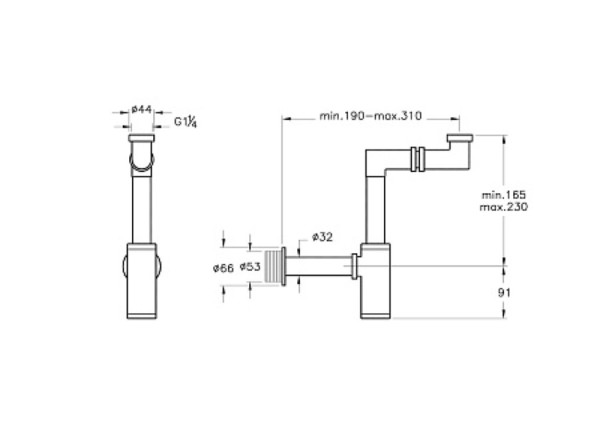 Сифон для раковины VITRA Syphon A45133 Z-типа. Фото 2