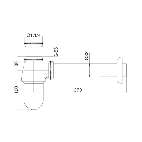 Сифон для раковины Webert AC0021015, хром. Фото 2