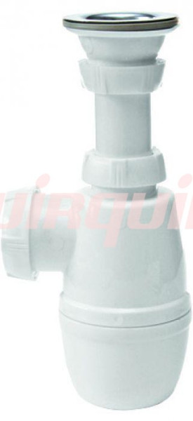 Сифон для раковины Wirquin «МИНОР» с выпуском и нержавеющей чашкой (30718048). Фото 1