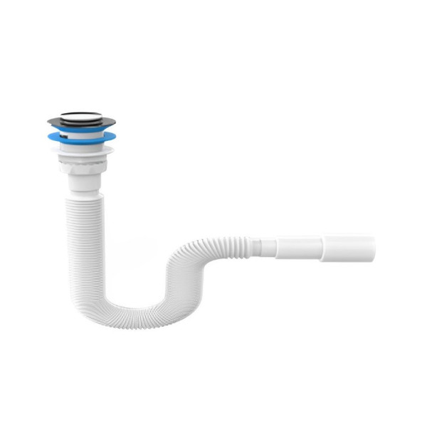 Сифон для умывальника Nova NV1200, с донным клапаном click-clack. Фото 1