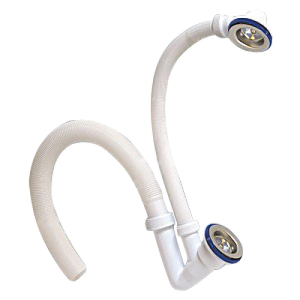 Сифон для ванн ЭЛИТ нерж.вып. 1 1/2 - 40 с пробкой на цеп. (арт.652). Фото 1