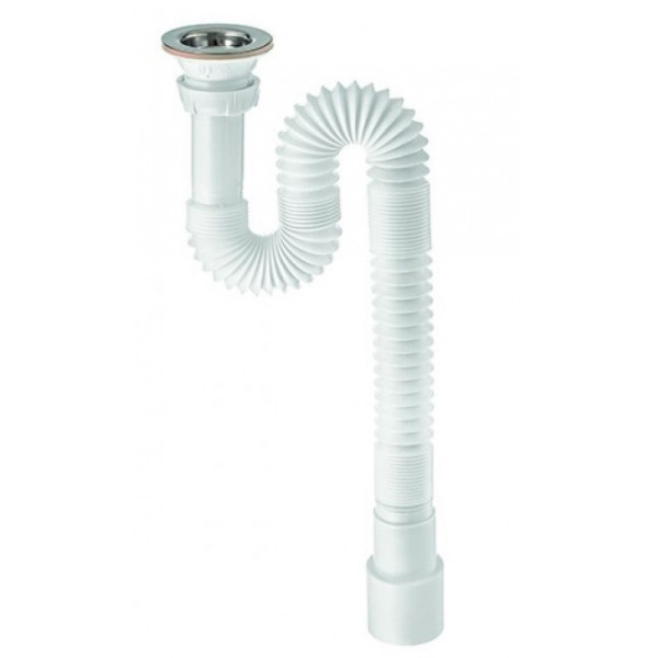 Сифон гофрир. д/умыв. нерж. вып. 1 1/4 -40/50 (800мм.) (30717988). Фото 1