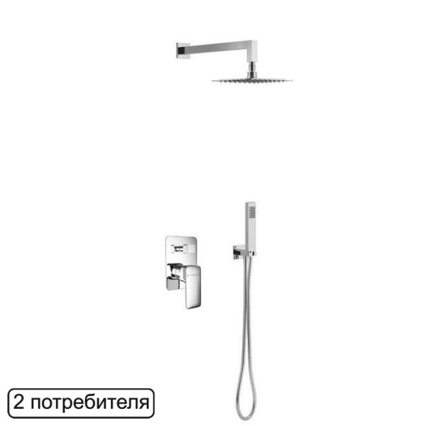 Система для душа скрытого монтажа EXCELLENT Keria AREX.SET.2045CR (хром). Фото 1