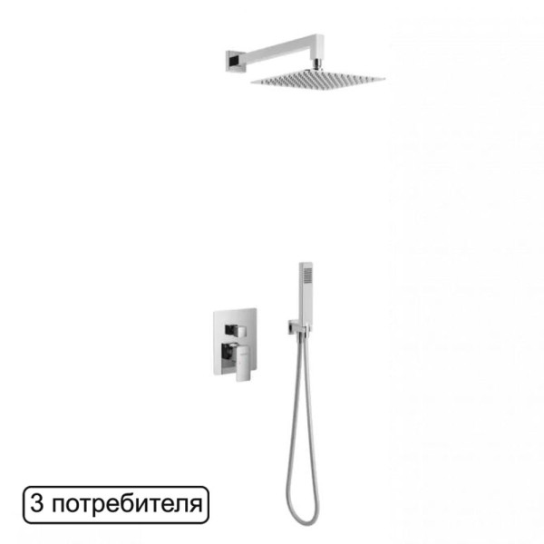 Система для душа скрытого монтажа EXCELLENT Keria AREX.SET.2047CR (хром). Фото 1