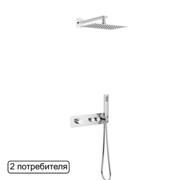 Система для душа скрытого монтажа EXCELLENT Krotos AREX.SET.8035CR (хром). Фото 1