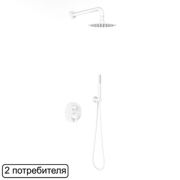 Система для душа скрытого монтажа EXCELLENT Pi AREX.SET.1245WH (белый мат). Фото 1