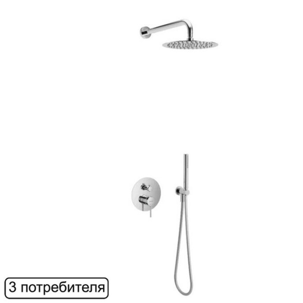 Система для душа скрытого монтажа EXCELLENT Pi AREX.SET.1247CR (хром). Фото 1