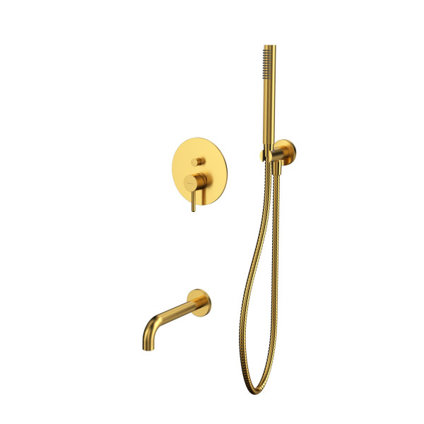 Система для ванны скрытого монтажа WHITECROSS Y YSET06GLB (брашированное золото). Фото 1