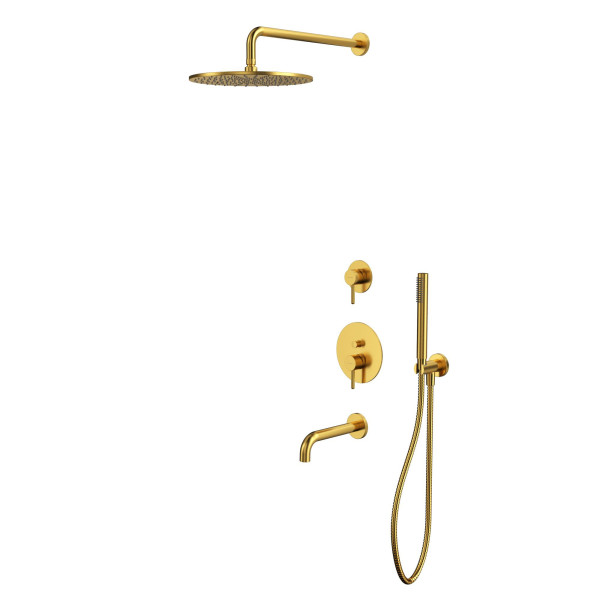 Система для ванны скрытого монтажа WHITECROSS Y YSET07GLB (брашированное золото). Фото 1