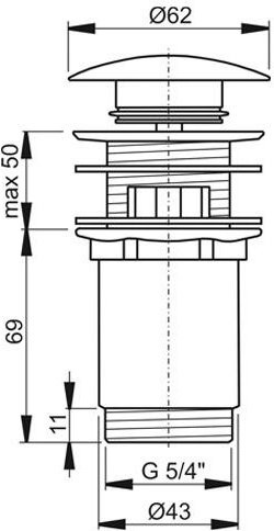Слив для умывальника CLICK-CLACK черный. Фото 2