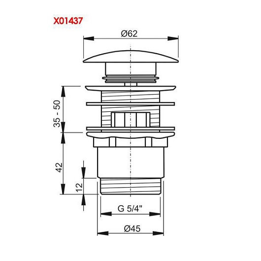 Слив для умывальника ClickClack короткий хром. Фото 2