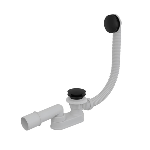 Слив-перелив Alcadrain для ванны, CLICK/CLACK, черный матовый (A507BLACK). Фото 1